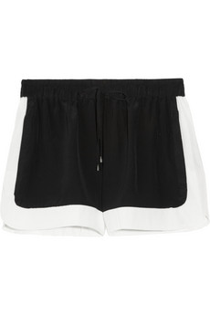 Emma Cook&nbsp;|&nbsp;Two-tone silk crepe de chine shorts&nbsp;|&nbsp;NET-A-PORTER.COM