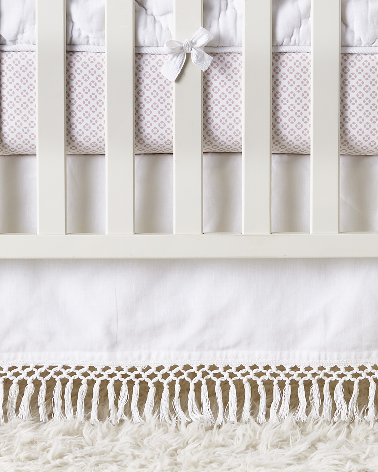 MacramÃ© Crib Skirt - Crib Skirts | Serena and Lily