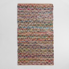 Chevron Recycled Cotton Chindi Area Rug | World Market