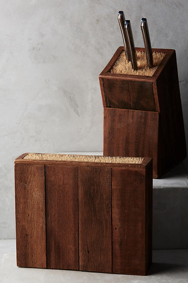 Reclaimed Wood Knife Block | Anthropologie