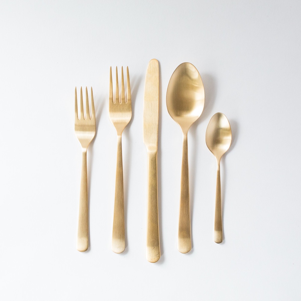 Oslo Matte Gold Flatware / Nourish Kitchen + Table
