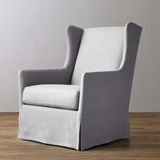 Classic Wingback Slipcovered Swivel Glider