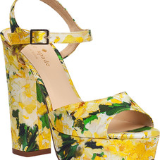 Kate Spade Ila Platform Sandal Yellow Multi Fabric - Jildor Shoes, Since 1949