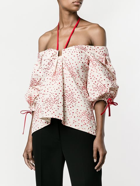 Rosie Assoulin Embroidered Halterneck Blouse -  - Farfetch.com