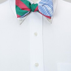 The Social Primer Reversible Bow Tie: BB#4 Repp Stripe and Seersucker Stripe | Brooks Brothers
