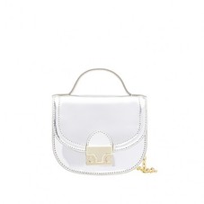 Loeffler Randall |  Mini Saddle Bag in Silver | Loeffler Randall