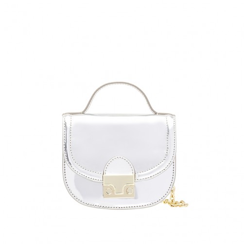 Loeffler Randall |  Mini Saddle Bag in Silver | Loeffler Randall