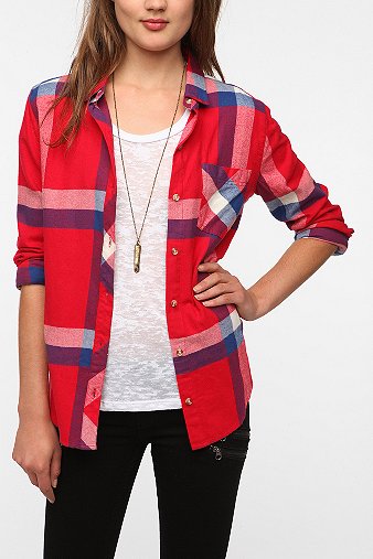 BDG Printed Flannel Button-Down Shirt - Urban Outfitters