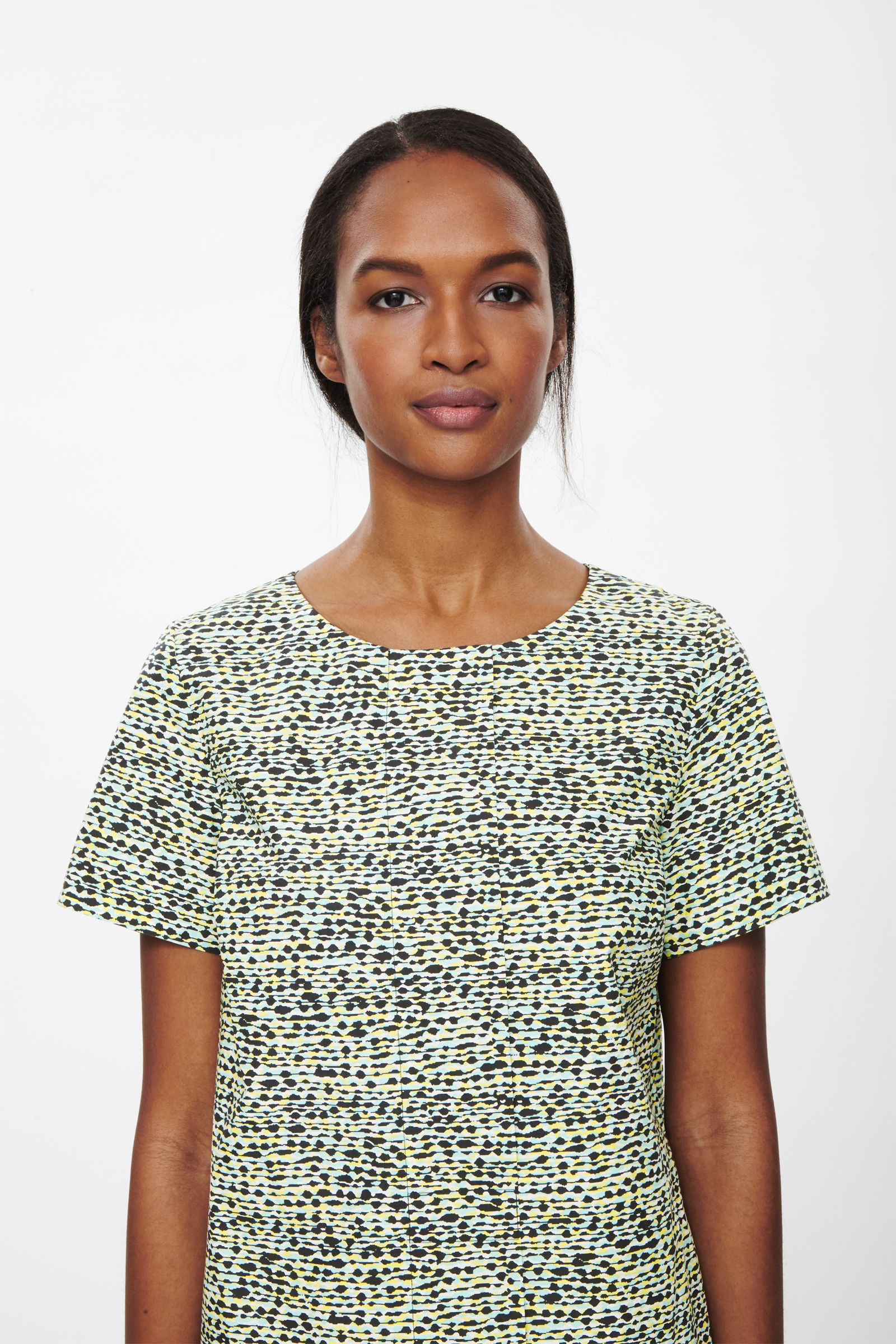 Printed poplin dress