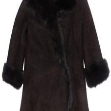 Truffle Brown Toscana Shearling Knee Length Coat