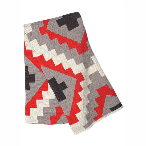 X Spot Throw Blanket in Paprika - Dot & Bo