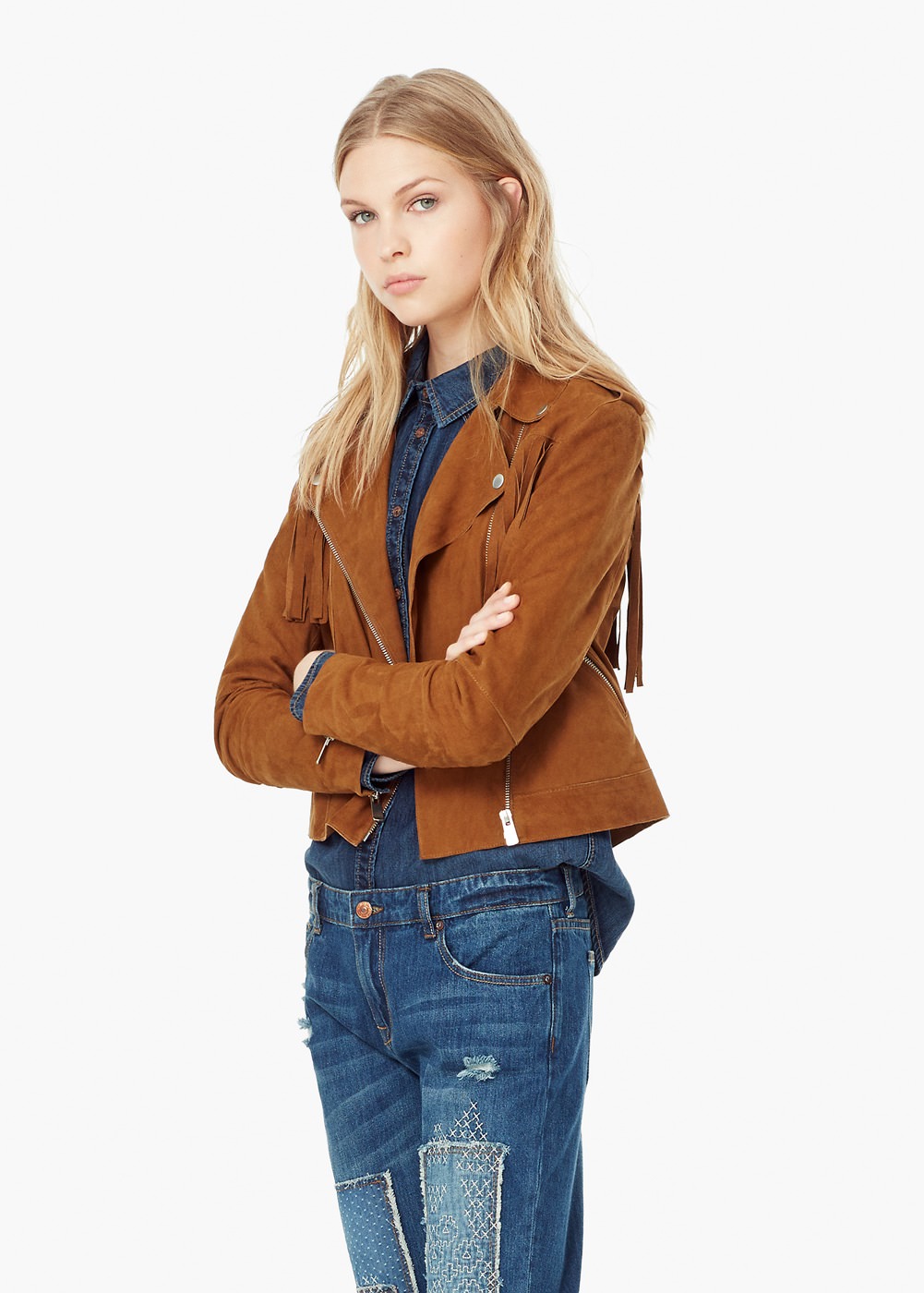 Fringed suede jacket -  Women | MANGO USA