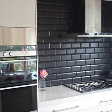 Black Tile Kitchen Backsplash - Home Design Ideas and Pictures