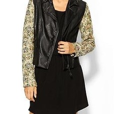 Rhyme Los Angeles Tapestry Arm Vegan Leather Moto | Piperlime