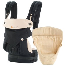 360 Front Facing Baby Carrier with Easy Snug Infant Insert - Black and Tan - Ergobaby
