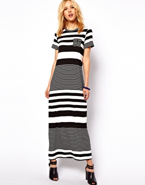 ASOS | ASOS Maxi Dress In Graduated Stripe Print at ASOS