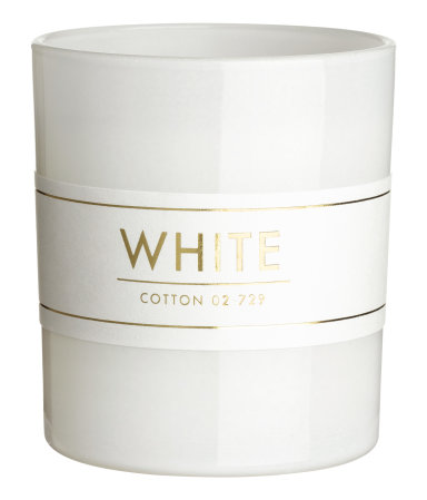 Scented Candle in Glass Holder | White/cotton | H&M HOME | H&M US