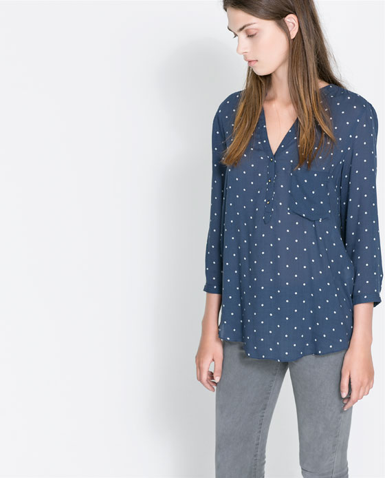 POLKA DOT PRINTED BLOUSE - Shirts - Woman | ZARA United States