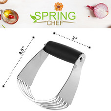 Amazon.com: Spring Chef Dough Blender, Top Professional Pastry Cutter with Heavy Duty Stainless Steel Blades (Black-Medium): Kitchen & D