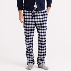 Flannel pajama pant in navy plaid : lounge pants | J.Crew