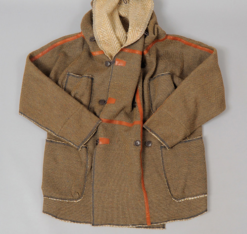 RING COAT, BEIGE HERRINGBONE FLEECE :: HICKOREE'S