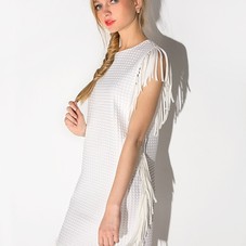 White Fringe Dress - Tassel White Dress -