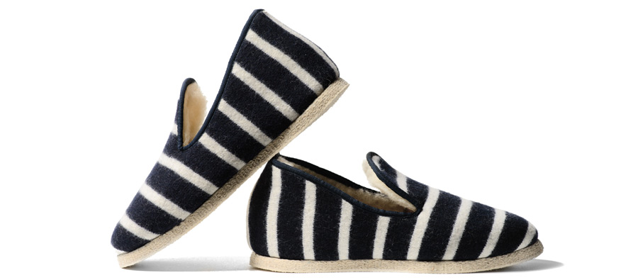 Armor Lux Wool Slippers (Navy/Natural) - Kaufmann Mercantile