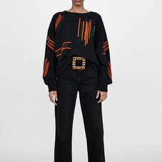 SWEATSHIRT WITH RAISED EMBROIDERY - NEW IN-WOMAN | ZARA United States