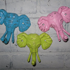 Set of 3 Elephant Hooks / Wall Decor /Nursery by Theshabbyshak