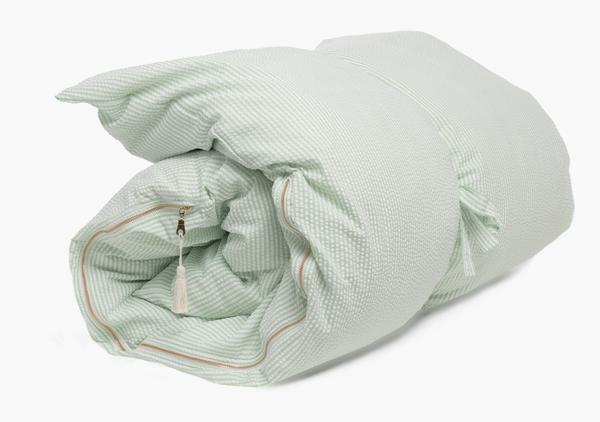 Lyford Seersucker Throwbed In Lime - Hedgehouse