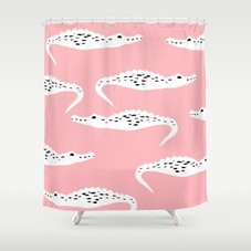 Crocodile Pattern Shower Curtain by Georgiana Paraschiv | Society6