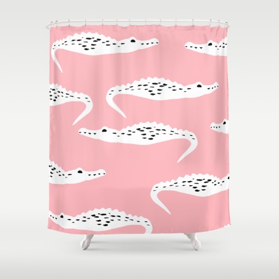 Crocodile Pattern Shower Curtain by Georgiana Paraschiv | Society6