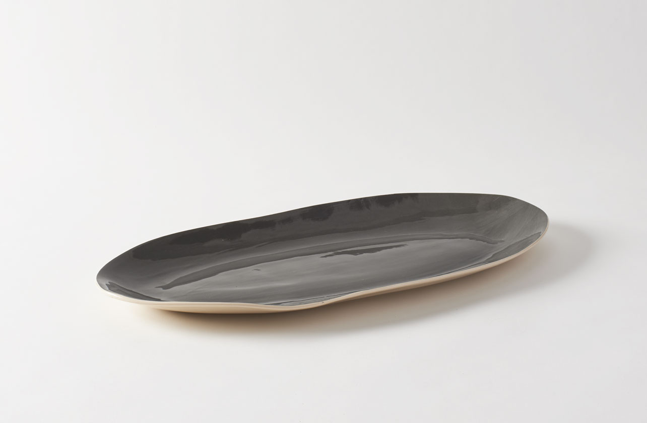 Brickett Davda Collection: Black Oval Platter : MARCH