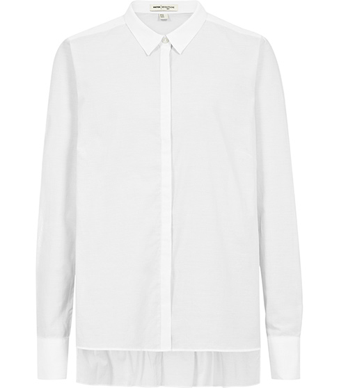 Audrey White Long Back Shirt - REISS