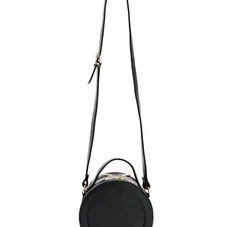 Black Round Cross Body Bag - Round Clutch Bag - $112