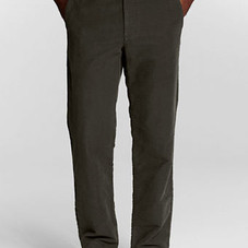 Men's Regular Plain Front Tailored Fit Moleskin Chino Pants from Lands' End