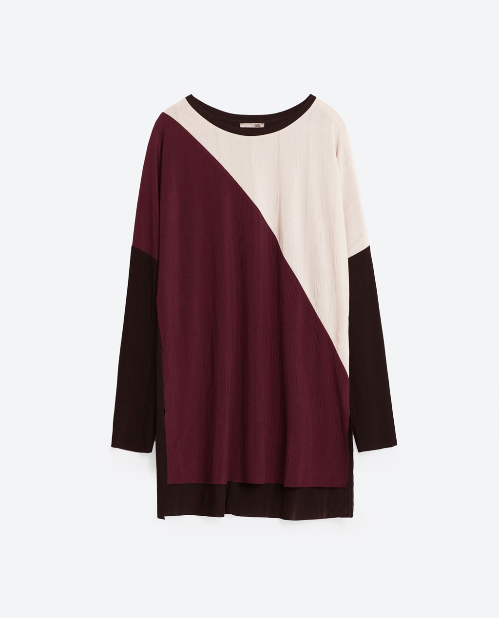 COLOUR BLOCK TUNIC - Long Sleeve-T-SHIRTS-WOMAN | ZARA United States