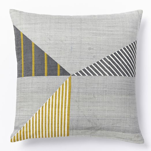 Steven Alan Hand-Blocked Triangle Pillow Cover - Golden Gate | west elm