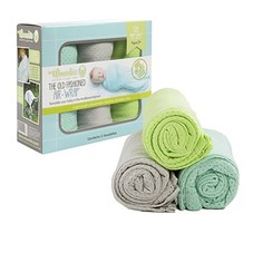 Amazon.com: Woombie 3 Piece Organic Airwrap Vented Blankets, Aqua/Gray/Lime, 44