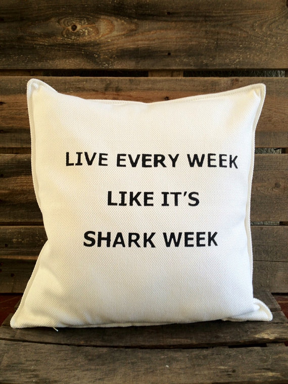 Shark Week Throw Pillow by SatMorningPancakes on Etsy