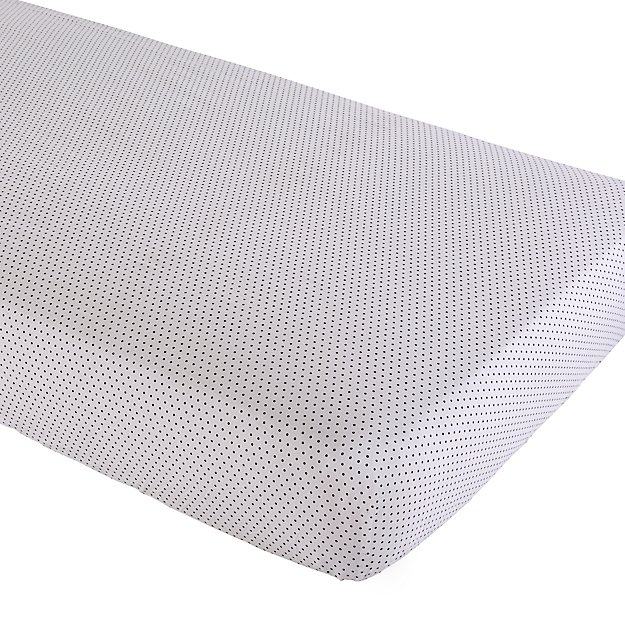 Organic Swiss Dot Crib Fitted Sheet | The Land of Nod