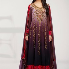 Designer Anarkali Pulm,Purple,Red Color Georgette Salwar Suit