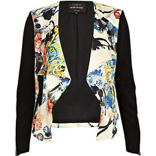 White oriental print biker jacket - biker jackets - coats / jackets - women