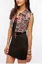 Ziggy Skull & Roses Sweet Spot Denim Vest - Urban Outfitters