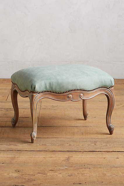 Leather Tirelle Ottoman - anthropologie.com