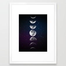 Phases of the Moon Framed Art Print by ladyviolet | 20x26