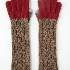 Contrast Cable Long Glove at Free People Clothing Boutique