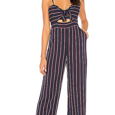 Bardot Lulu Jumpsuit in Navy Stripe | REVOLVE