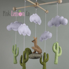 baby mobilefox baby mobile cactus baby mobile by PinkLemonCo