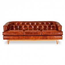 20thC Chester Leather Sofa